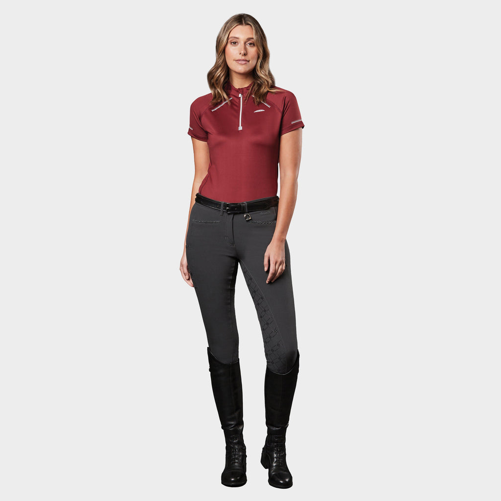 Womens Victoria Premium Short Sleeve Top Maroon