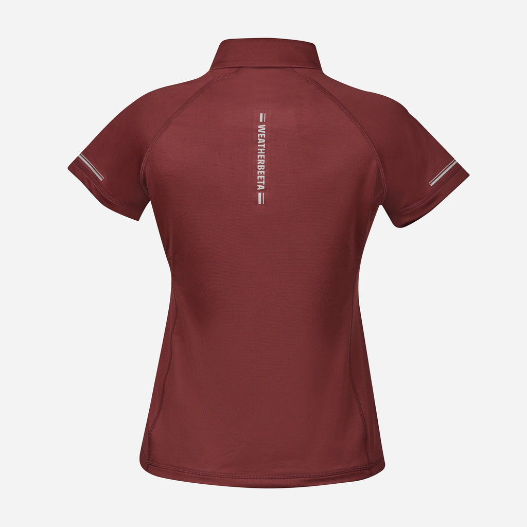 Womens Victoria Premium Short Sleeve Top Maroon