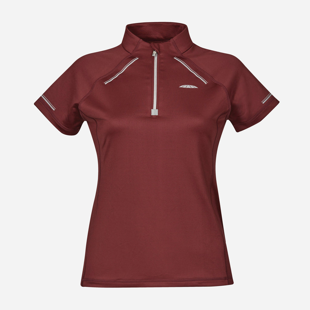 Womens Victoria Premium Short Sleeve Top Maroon