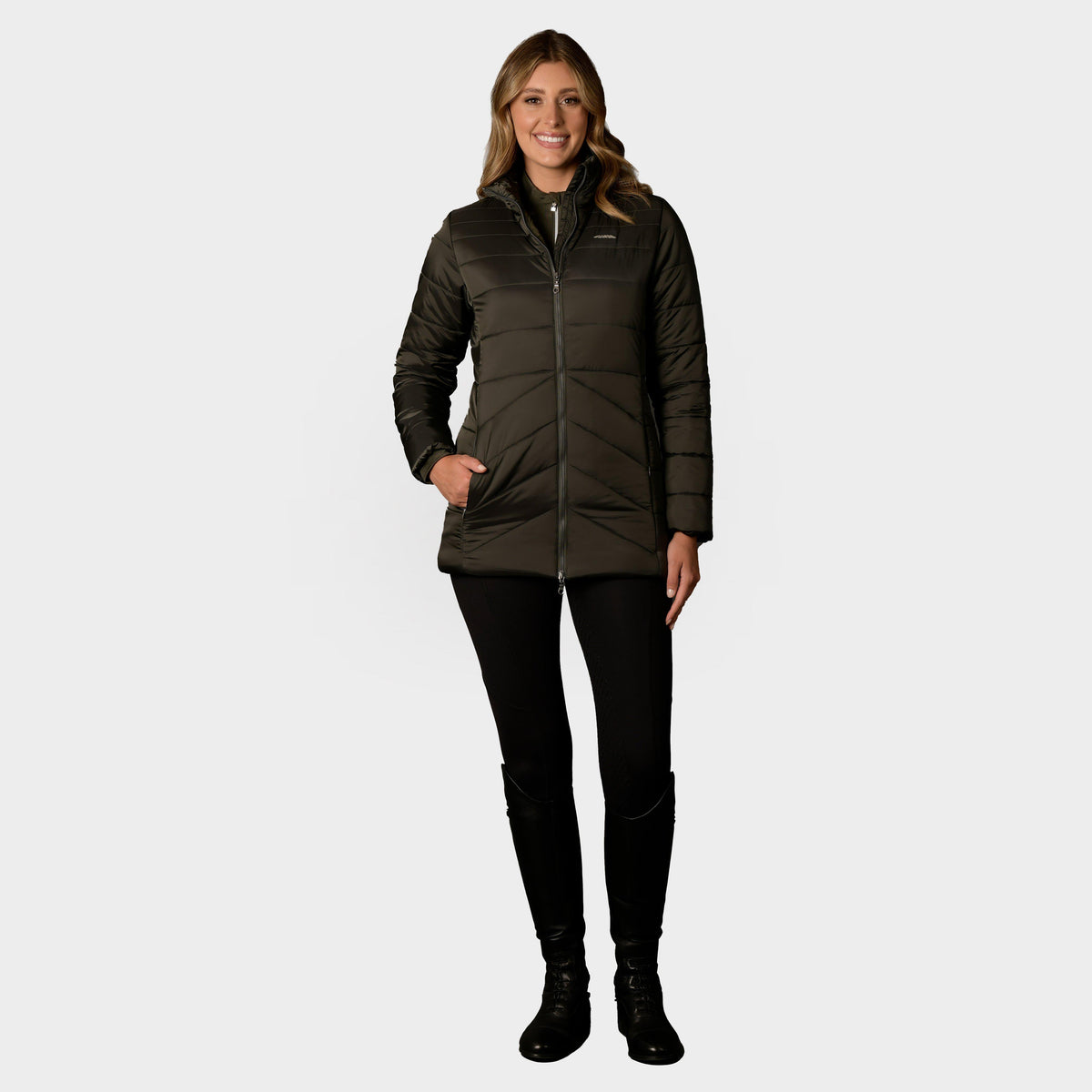 Womens Harlow Puffer Jacket Olive