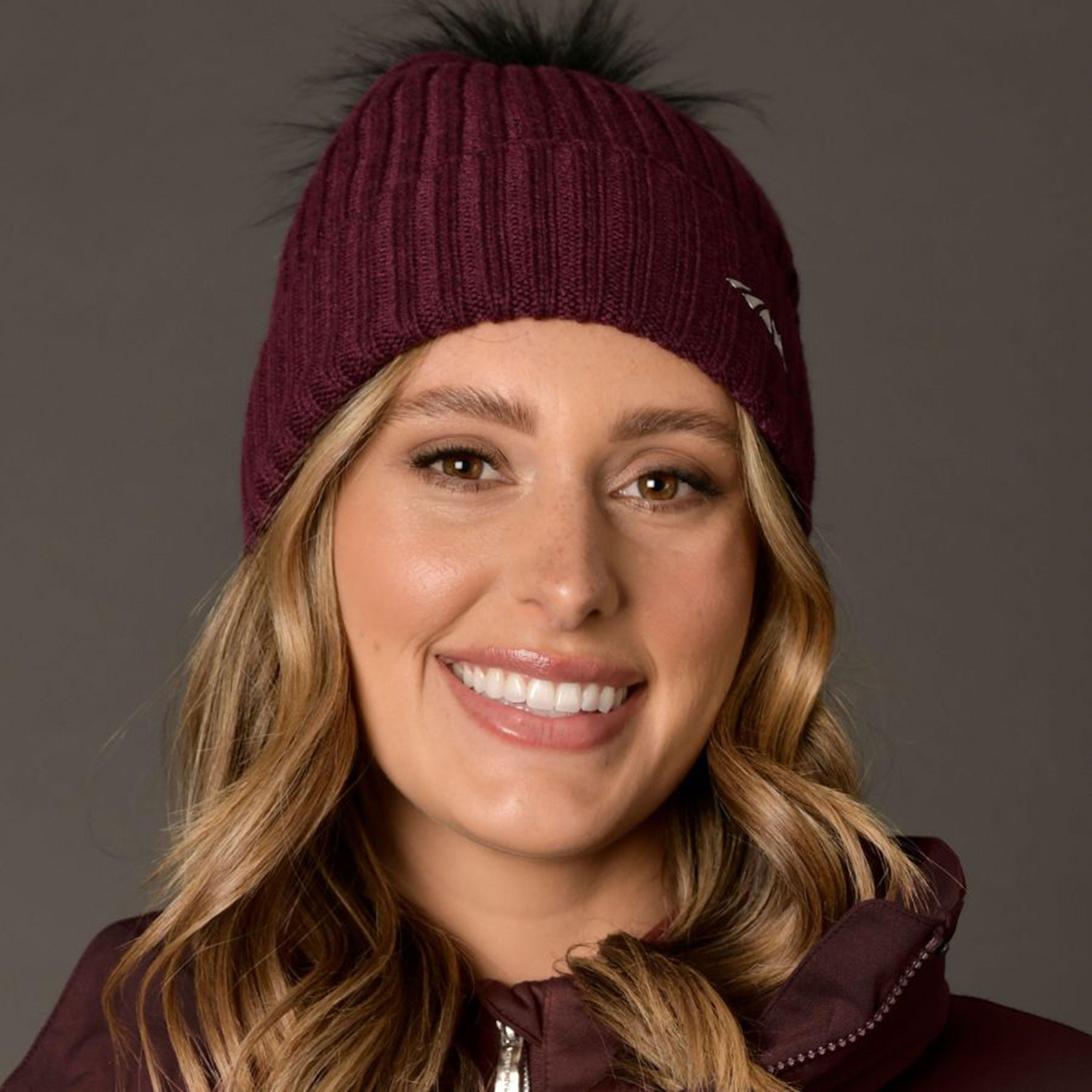 Womens Knit Beanie Mulberry