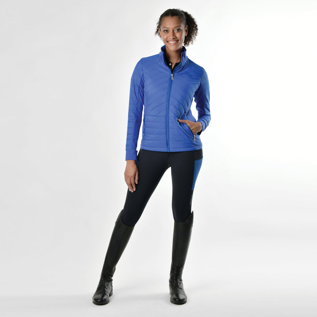 Womens Lia Hybrid Quilted Jacket Cobalt