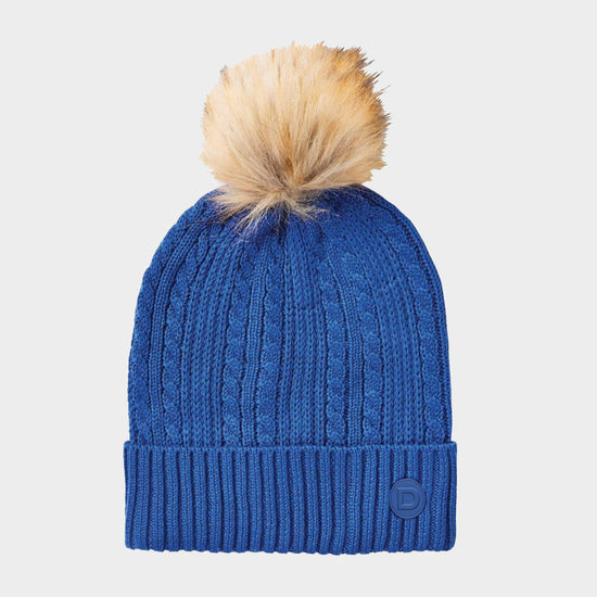 Womens Cable Knit Beanie Cobalt