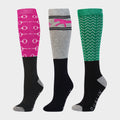 Womens 3 Pack Socks Fuchsia Bits