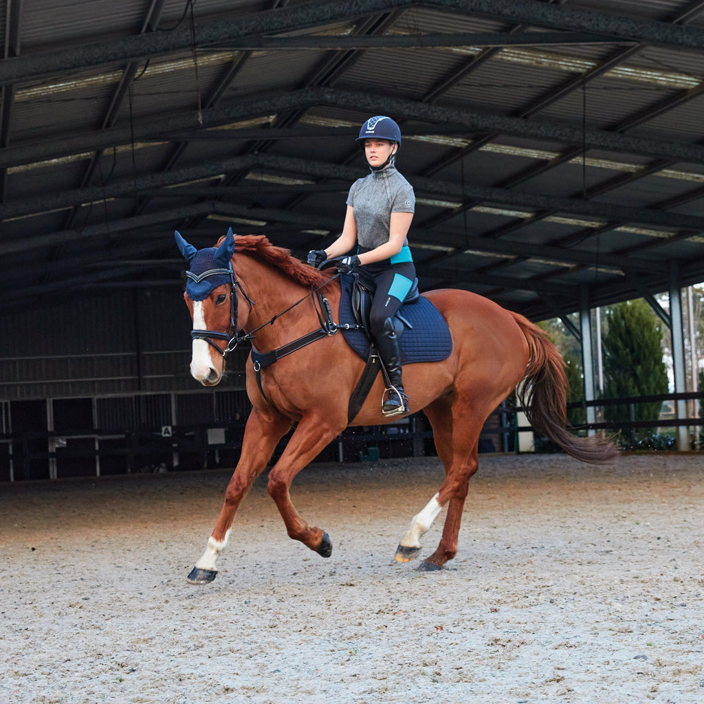 Women's Power Performance Midrise Tights Black/Blue