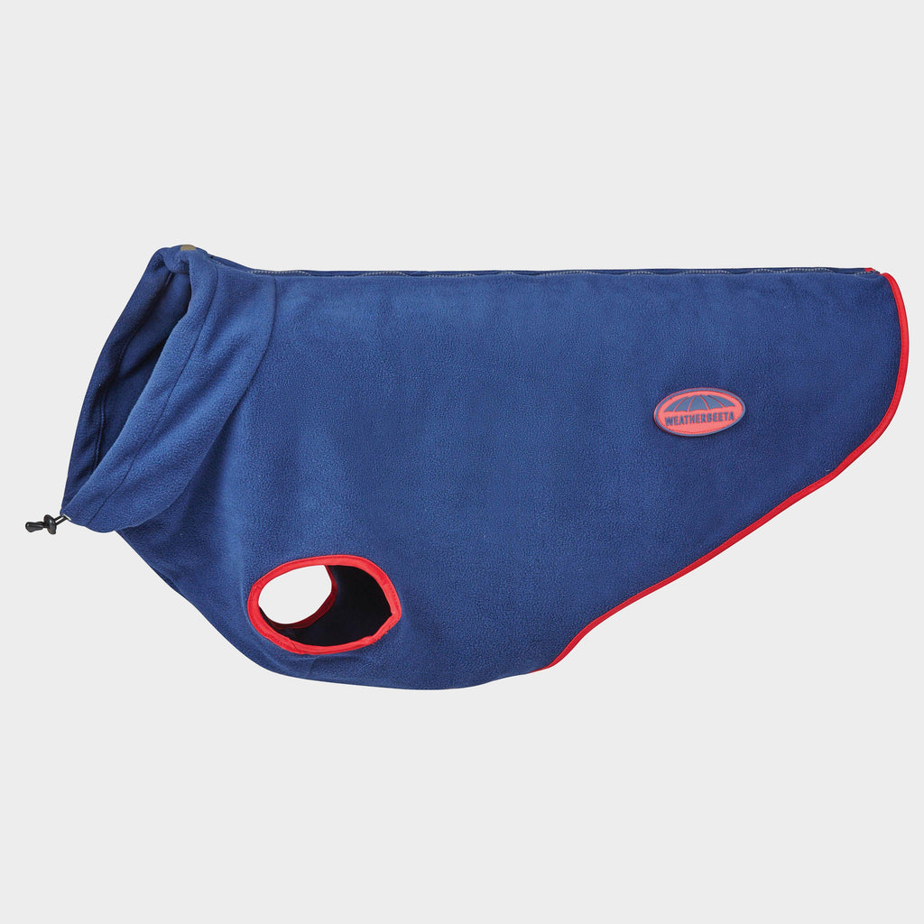 ComFiTec Fleece Zip Dog Coat Navy/Red