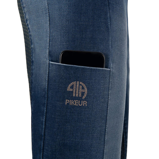 Womens Rosa Full Seat Grip Jean Breeches Denim Blue