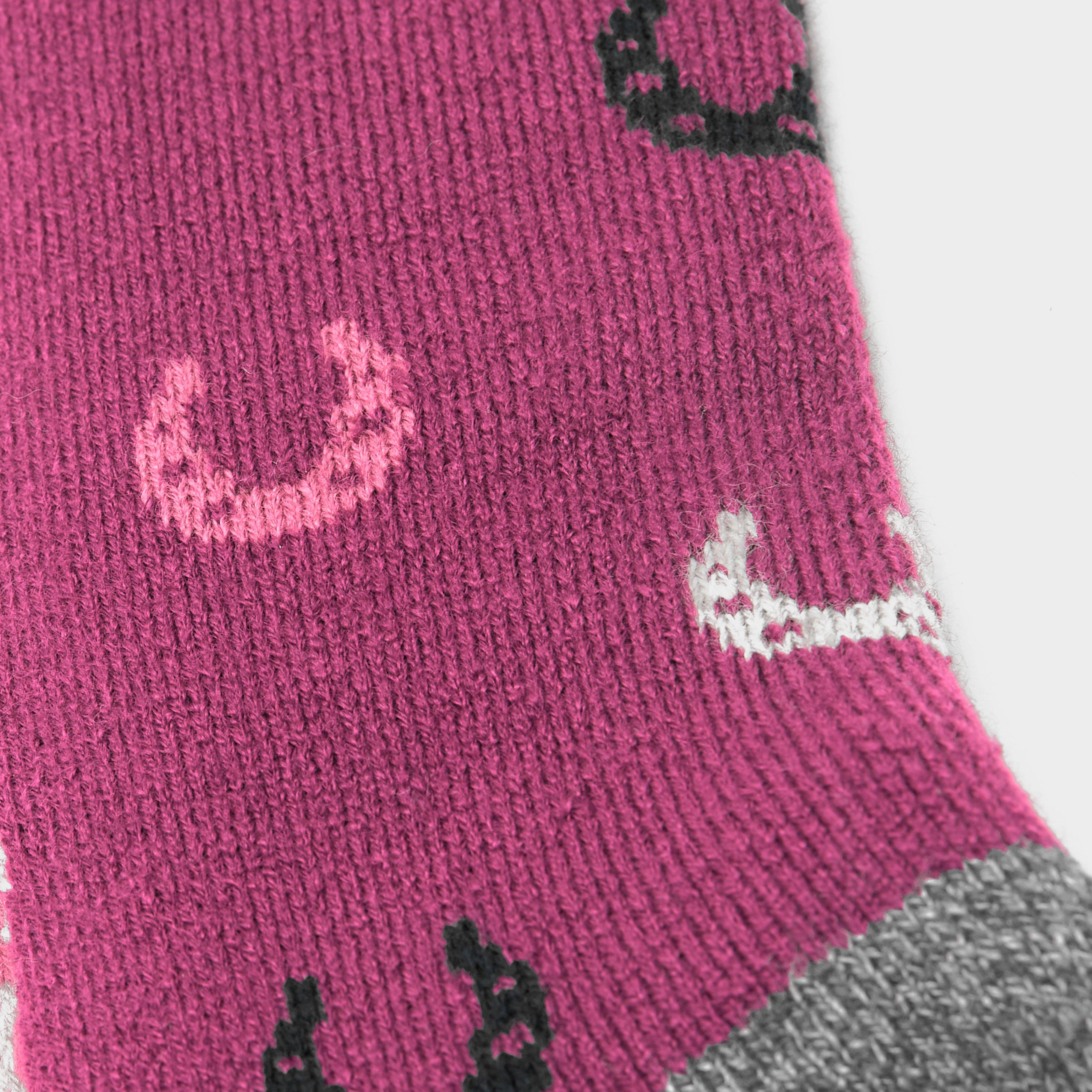Womens Lite Long Socks Pink Horseshoes