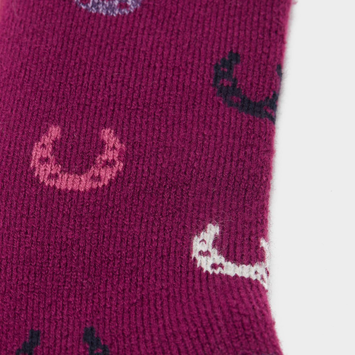 Womens Lite Long Socks Red Horseshoes