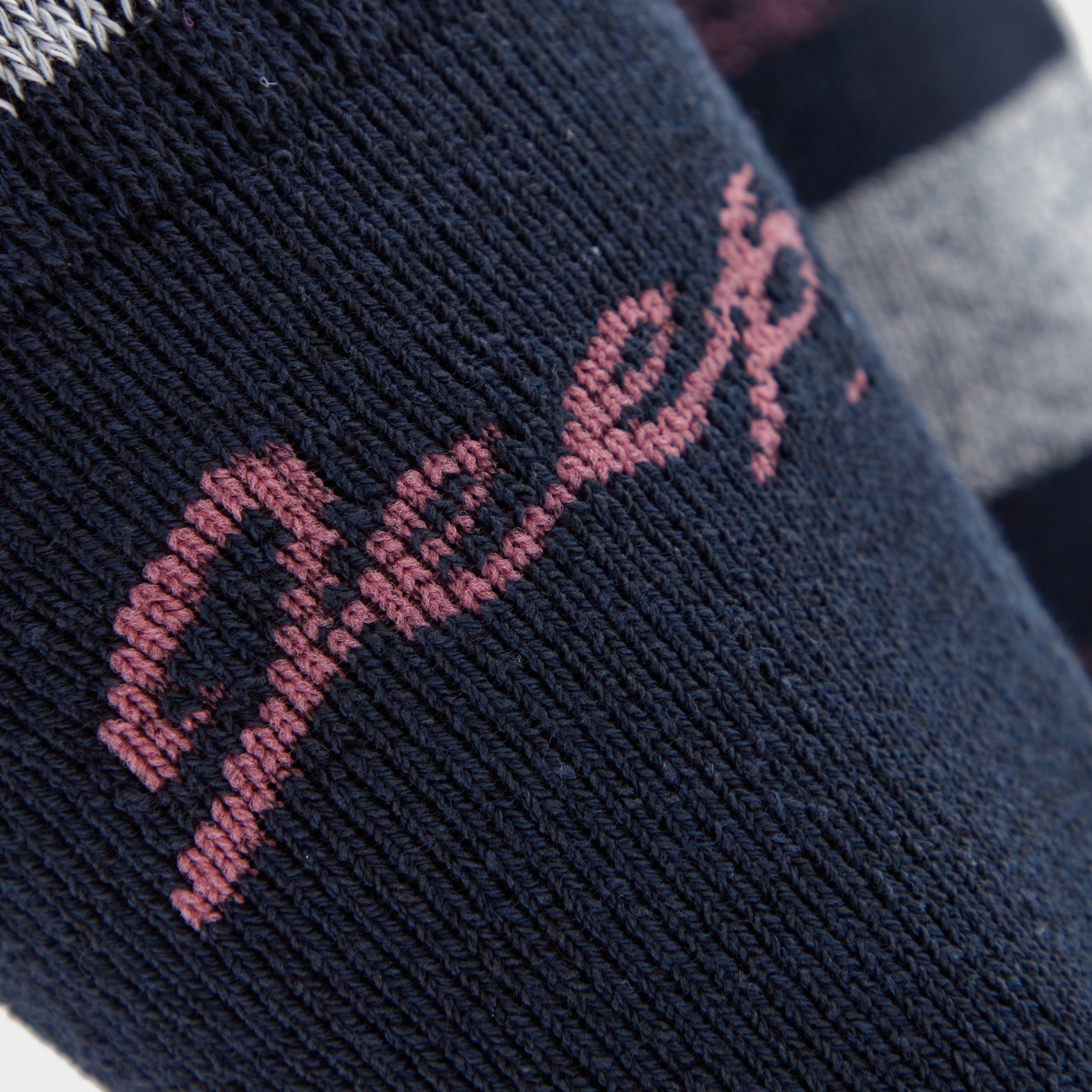 Womens Stripe Socks 3 Pack Navy