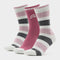 Womens Stripe Socks 3 Pack Pink/Grey