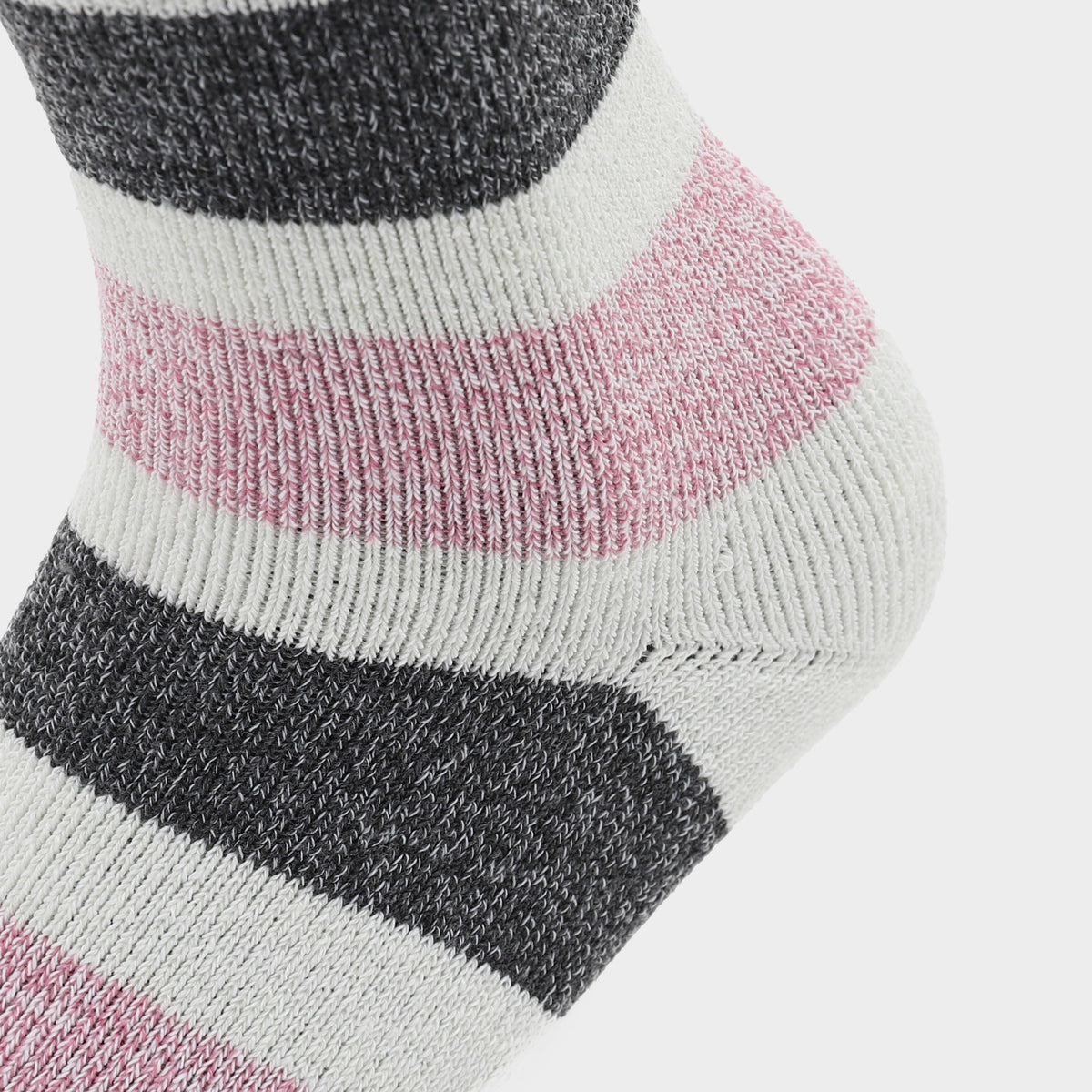 Womens Stripe Socks 3 Pack Pink/Grey