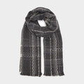 Womens Woven Scarf Black Chequered