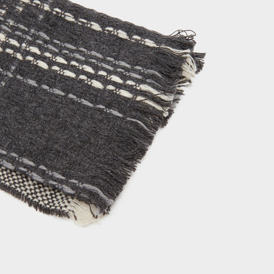 Womens Woven Scarf Black Chequered