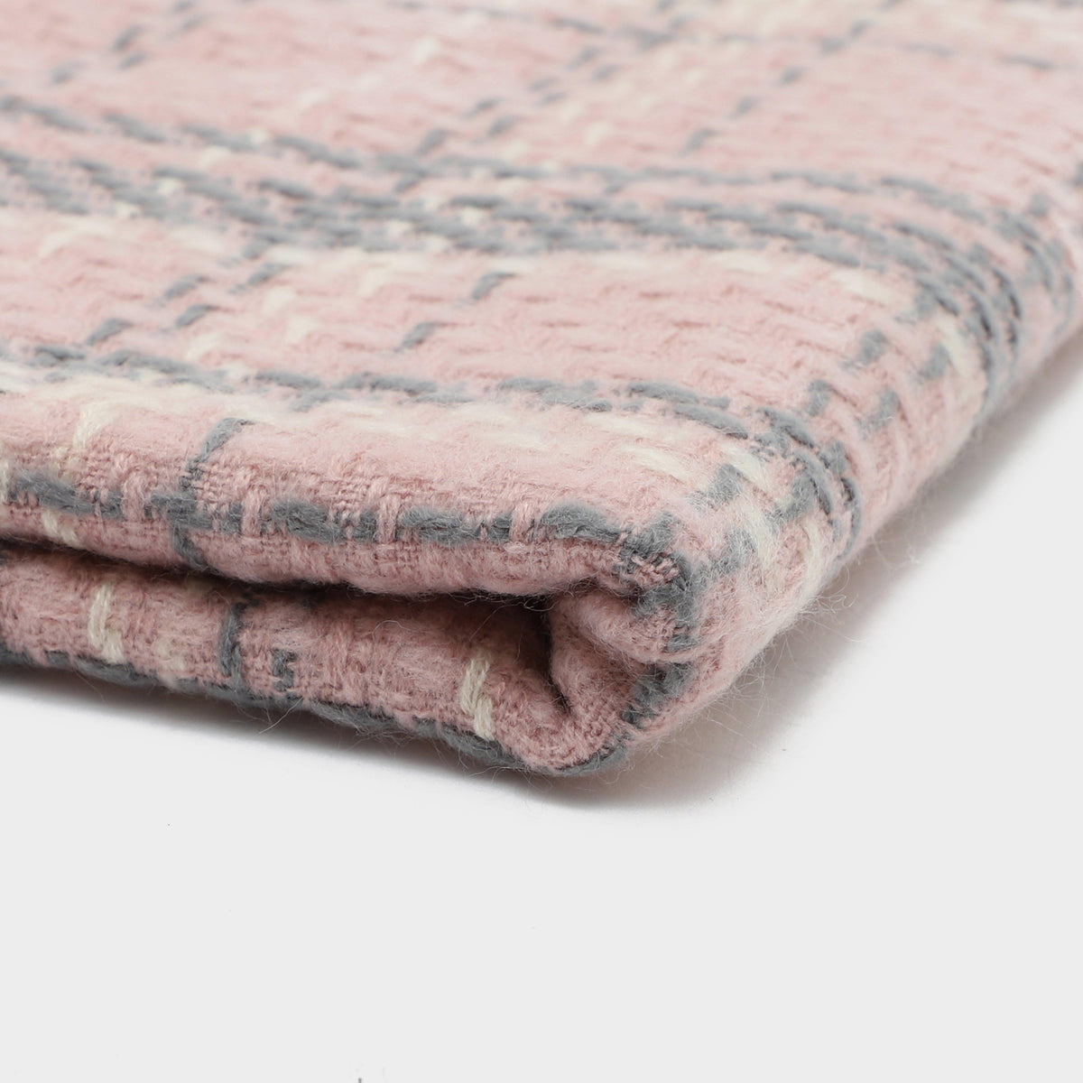 Womens Woven Scarf Pink Chequered