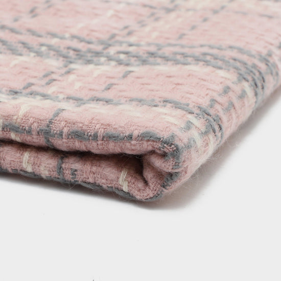 Womens Woven Scarf Pink Chequered