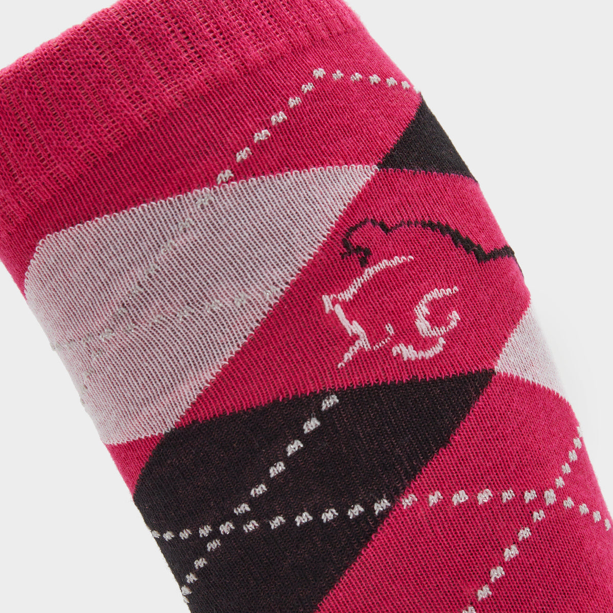 Adults Argyle Cotton Socks Pink