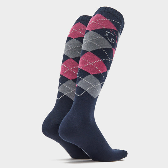 Adults Argyle Cotton Socks Navy