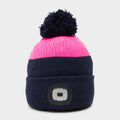 Womens Waterproof LED Pom Hat Navy/Pink