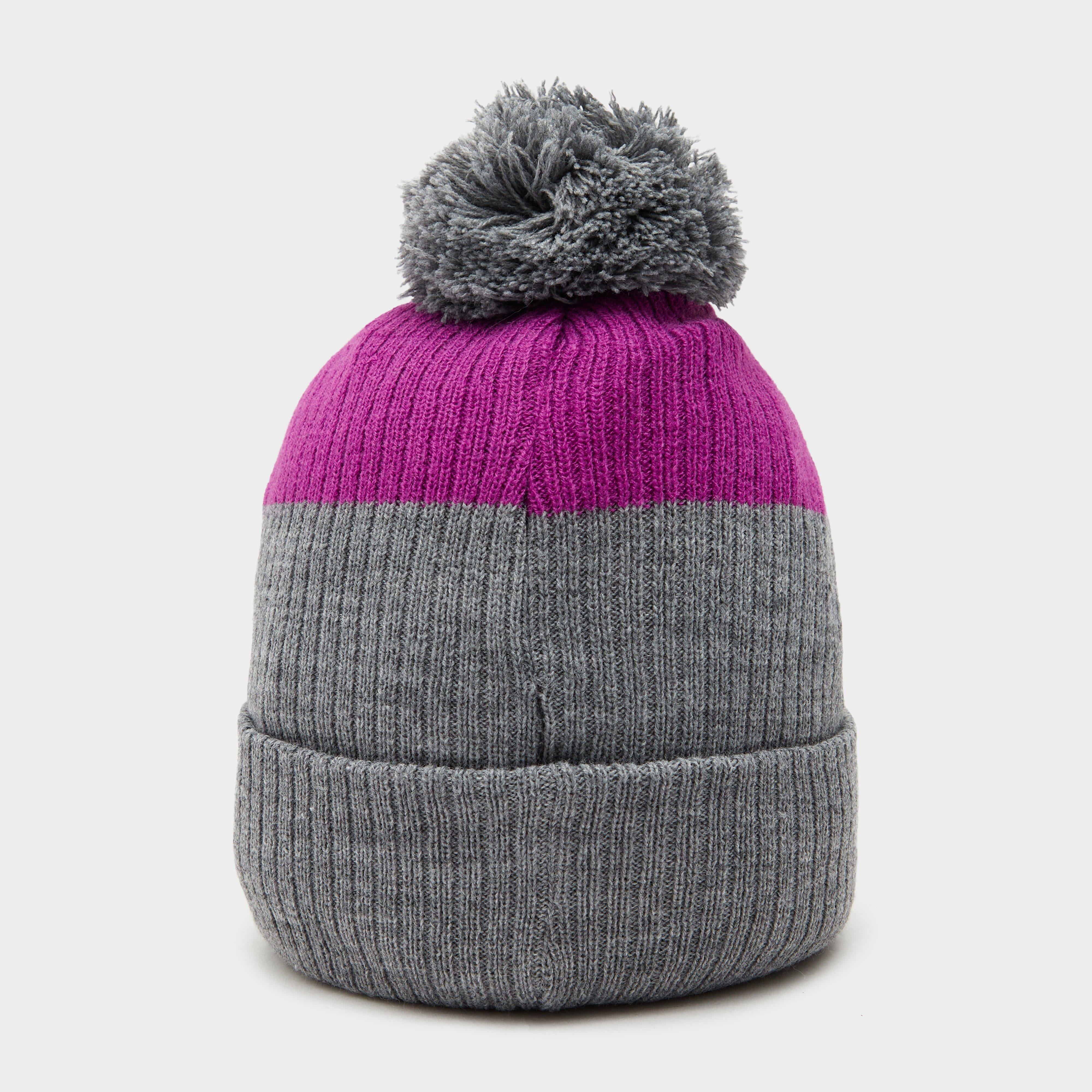 Womens Waterproof LED Pom Hat Grey/Purple