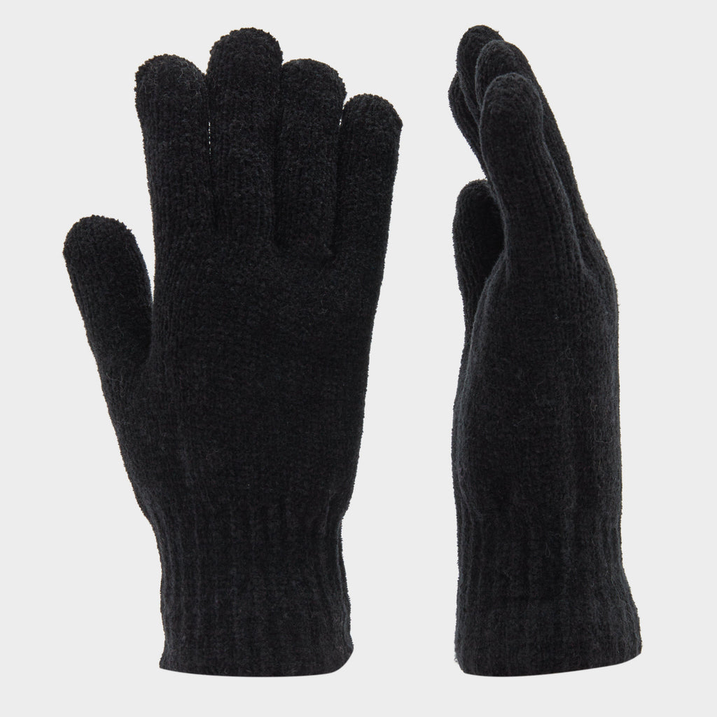 Womens Chenille Gloves Black