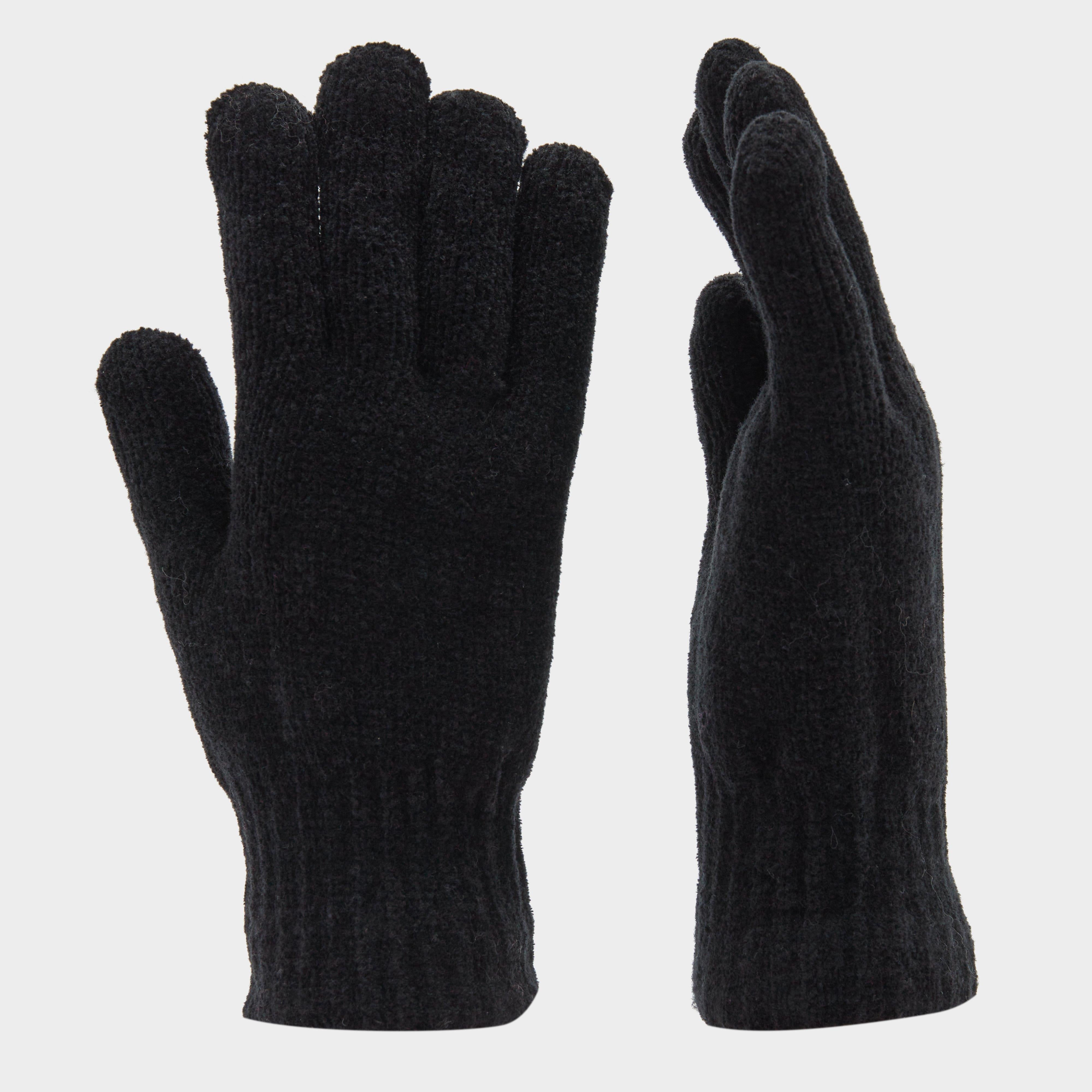 Womens Chenille Gloves Black