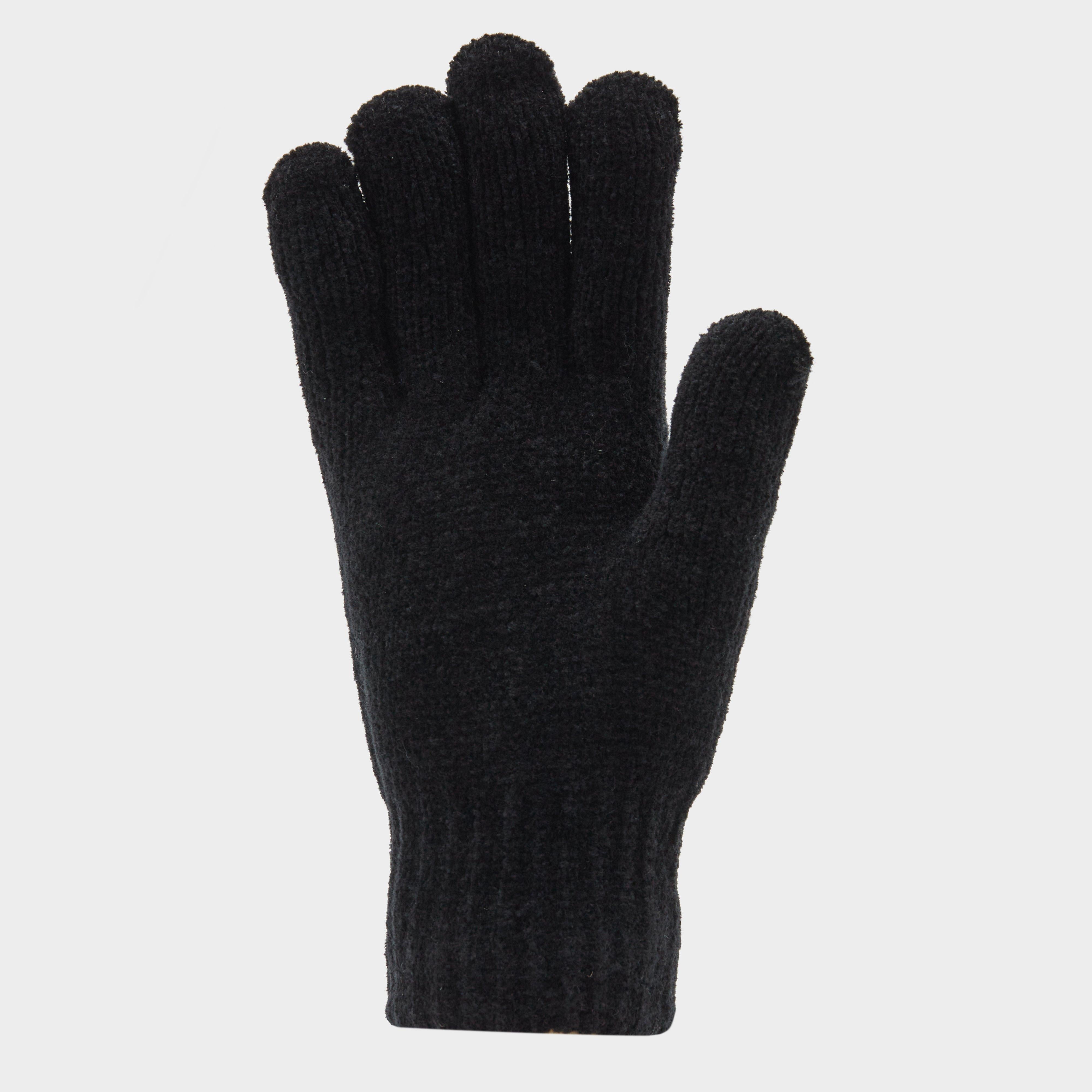 Womens Chenille Gloves Black