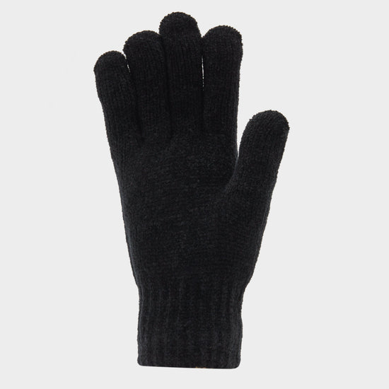 Womens Chenille Gloves Black
