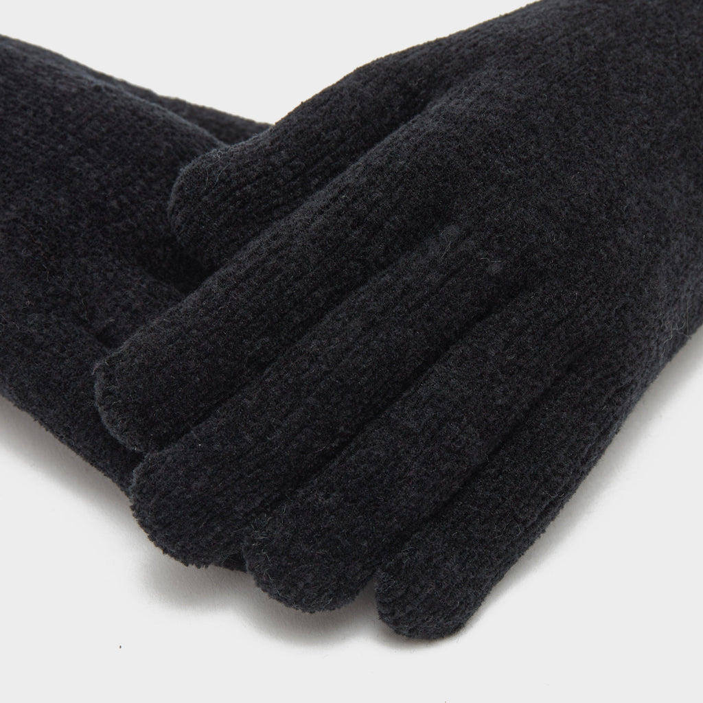 Womens Chenille Gloves Black