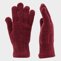 Womens Chenille Gloves Burgundy
