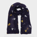 Womens Blaze Viscose Scarf Navy Squirrels