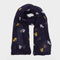 Womens Blaze Viscose Scarf Navy Squirrels