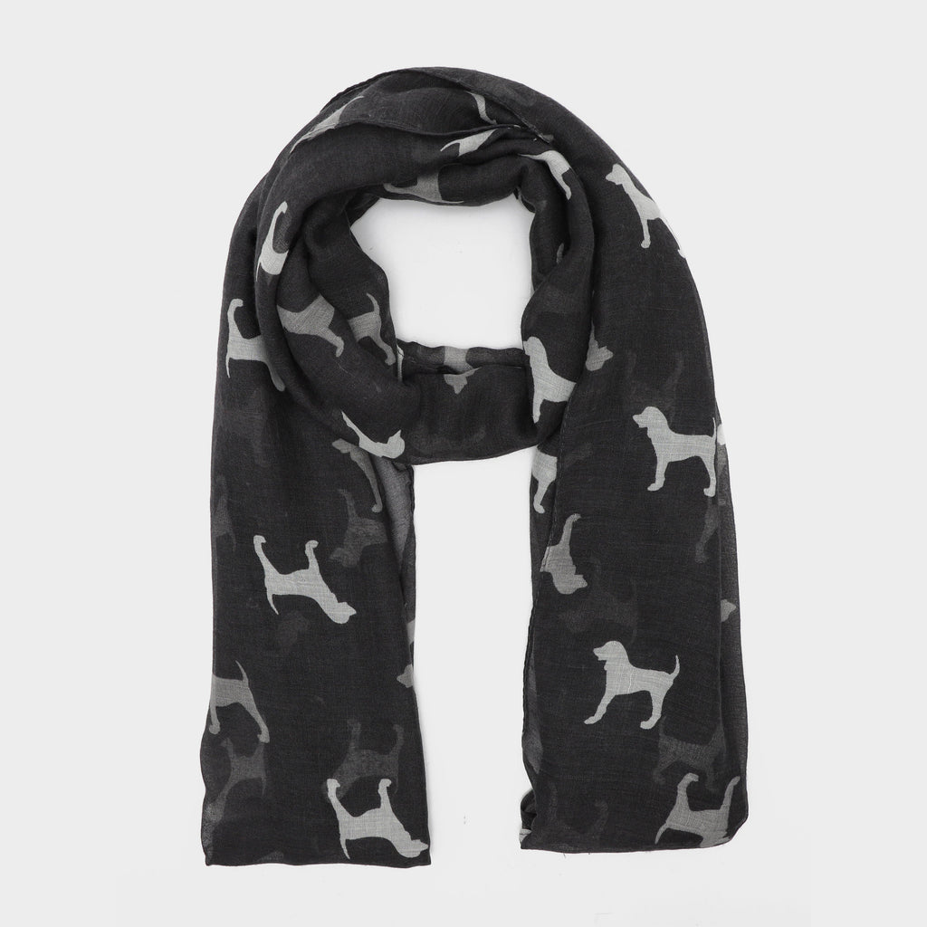 Womens Blaze Viscose Scarf Black Dogs