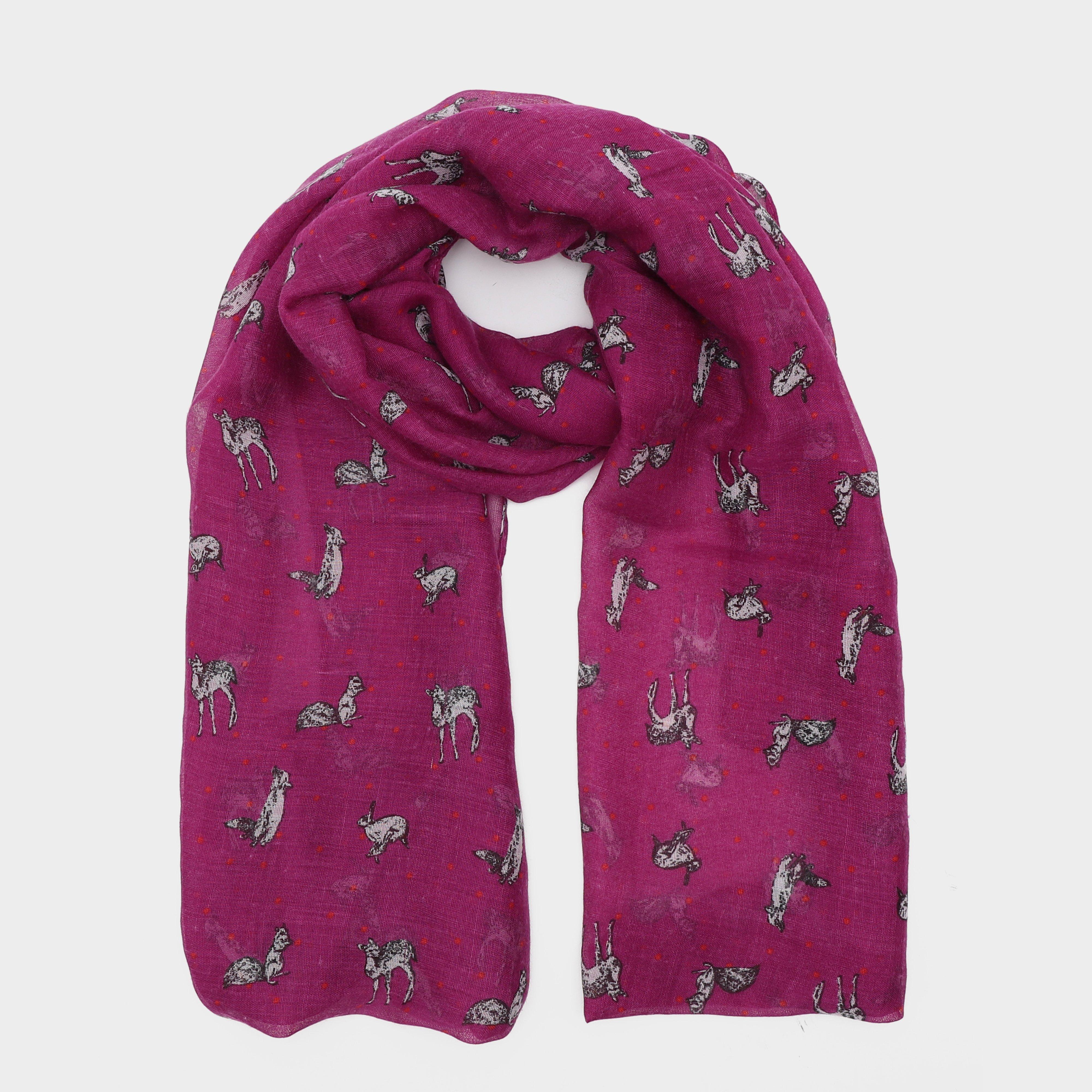 Womens Blaze Viscose Scarf Pink Animals