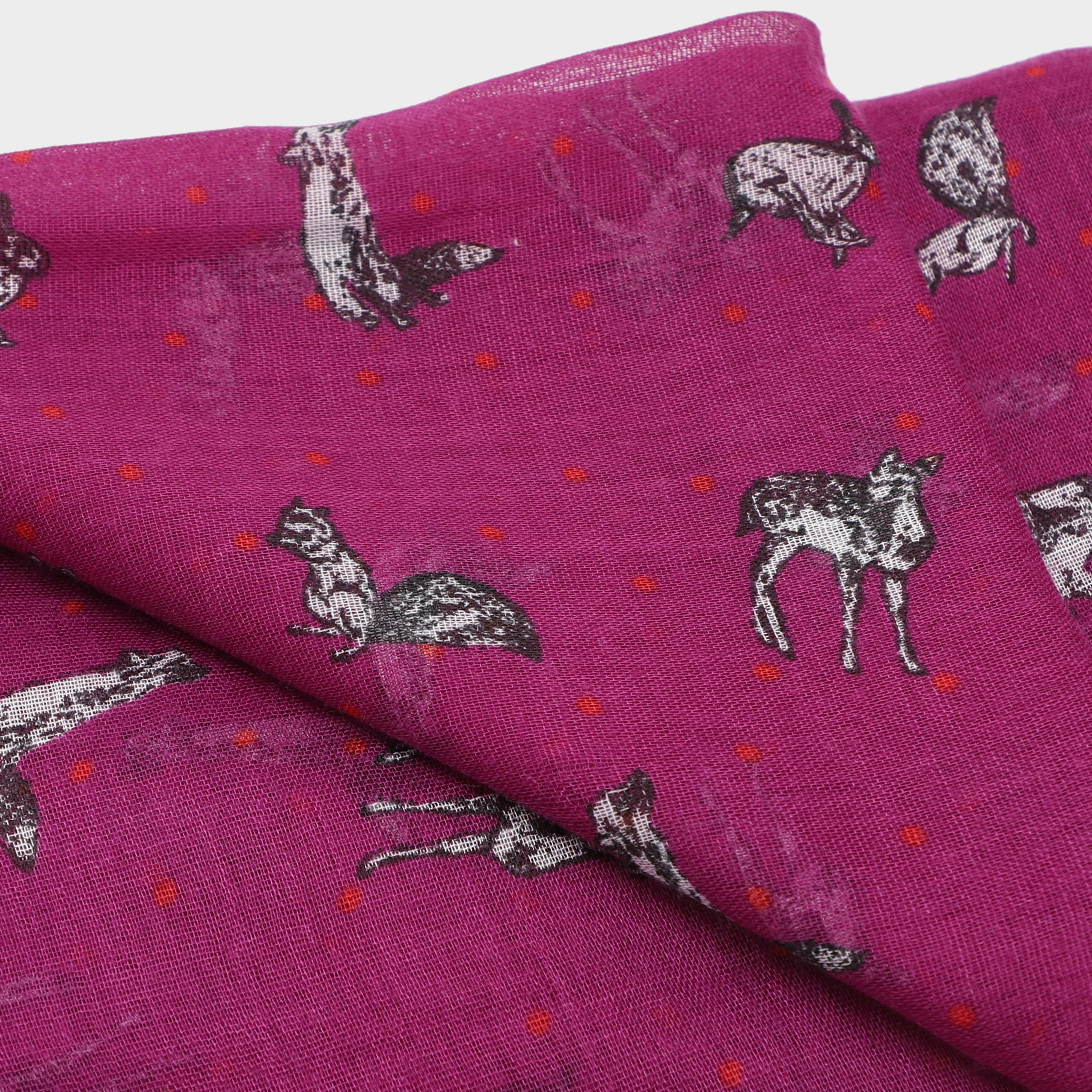 Womens Blaze Viscose Scarf Pink Animals