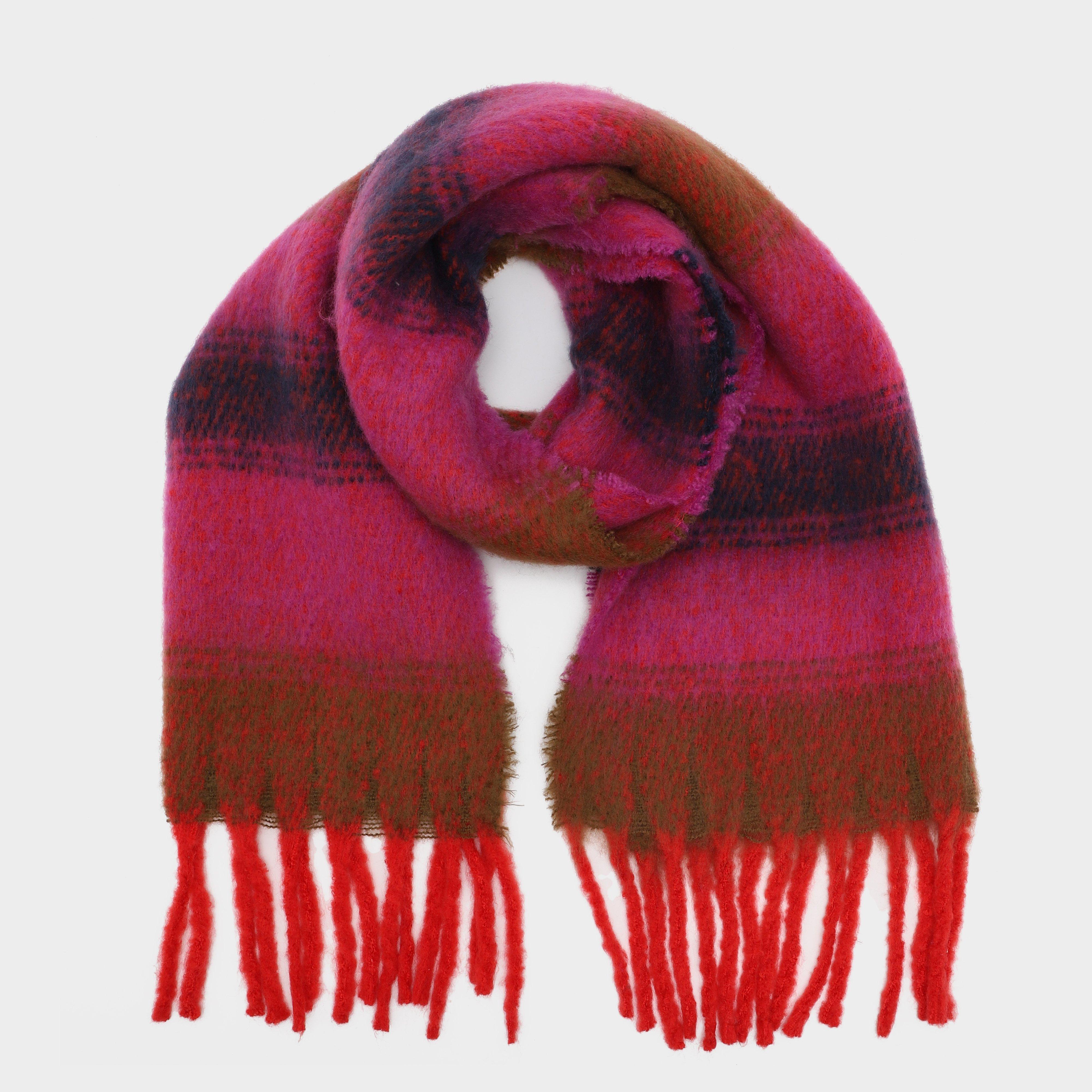 Womens Woven Scarf Pink Stripes