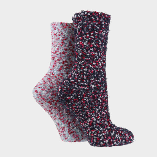 Womens Wild Feet Hanging Popcorn Socks Set Black/White/Pink