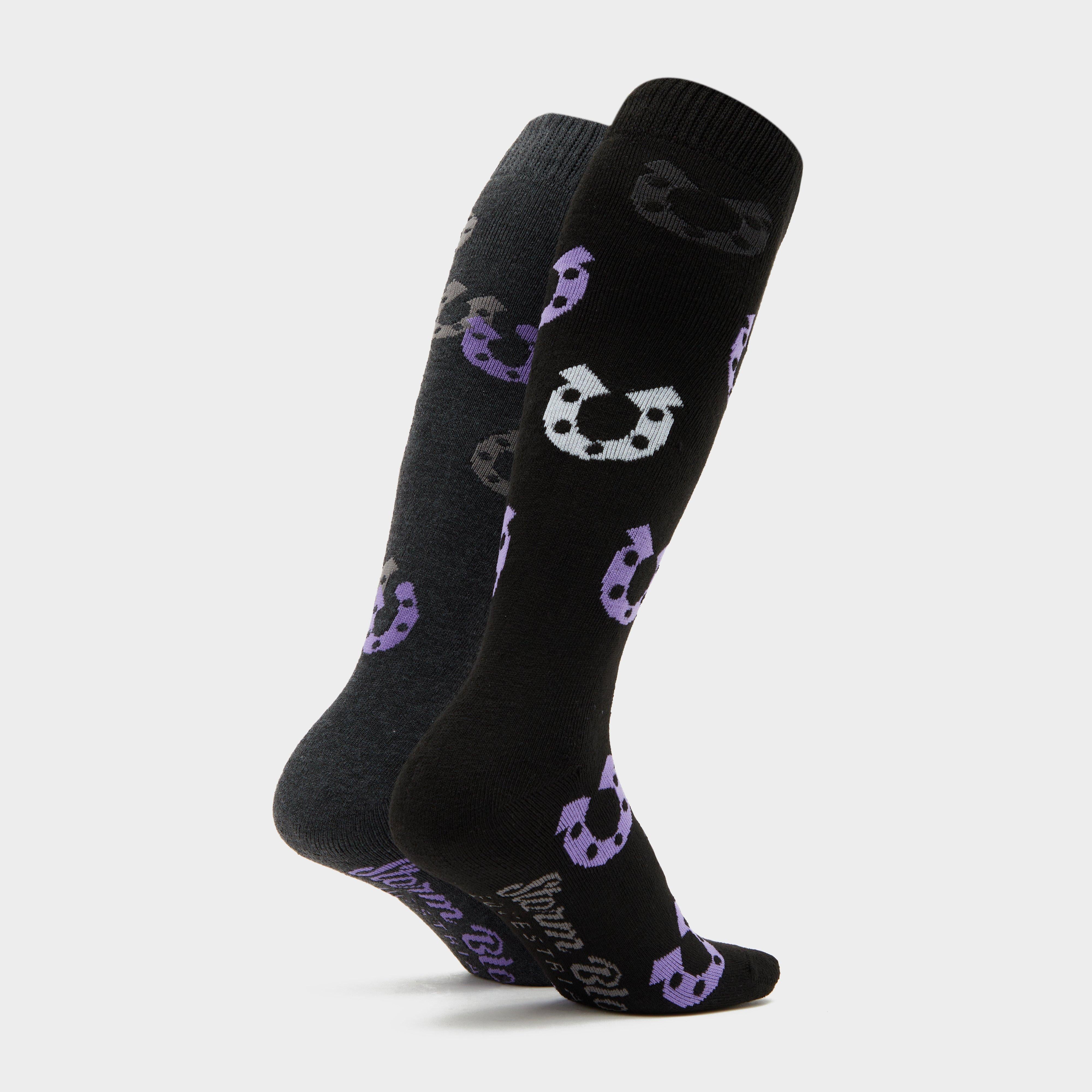Womens Horseshoe 2 Pack Socks Charcoal/Black