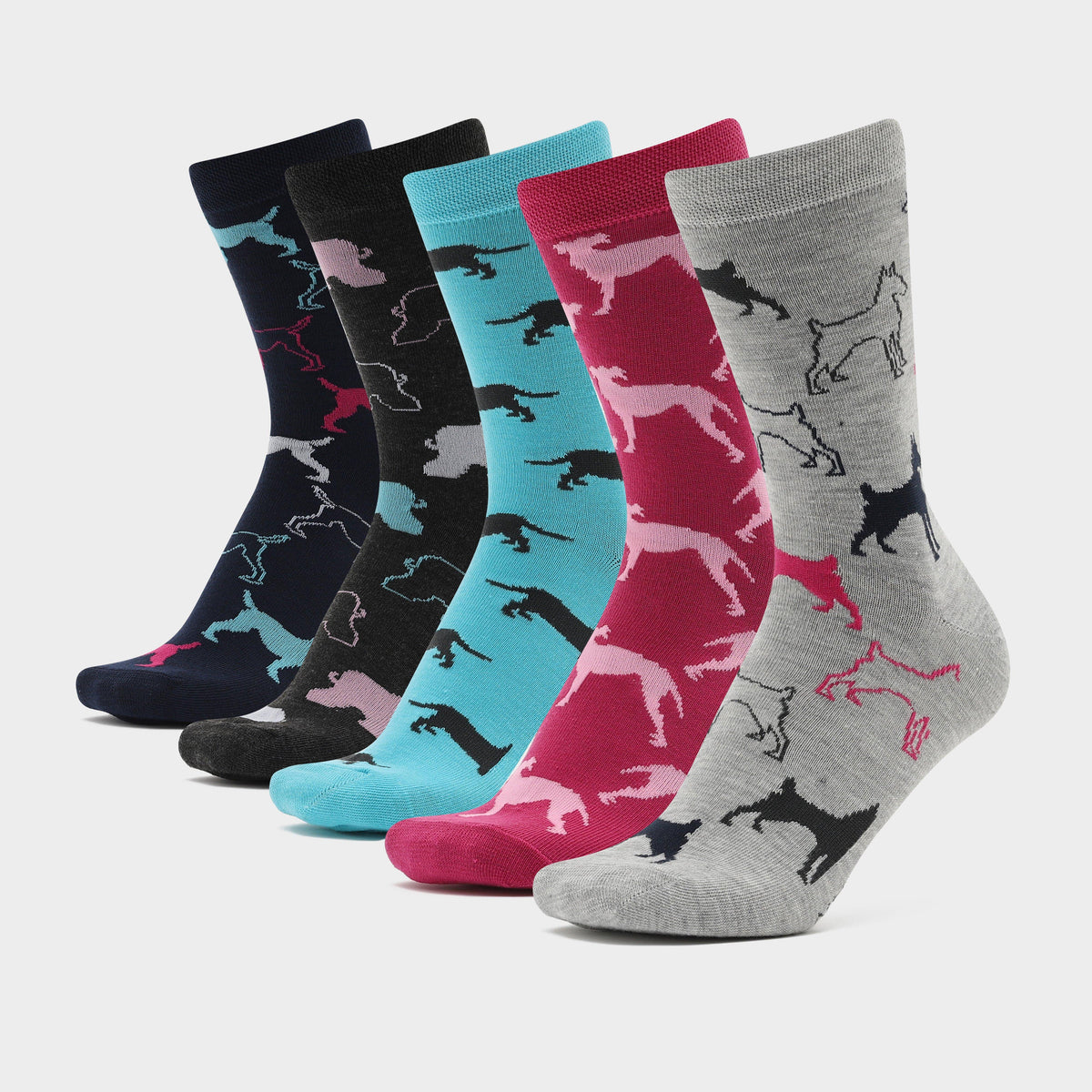 Womens Crew Socks 5 Pack Dogs