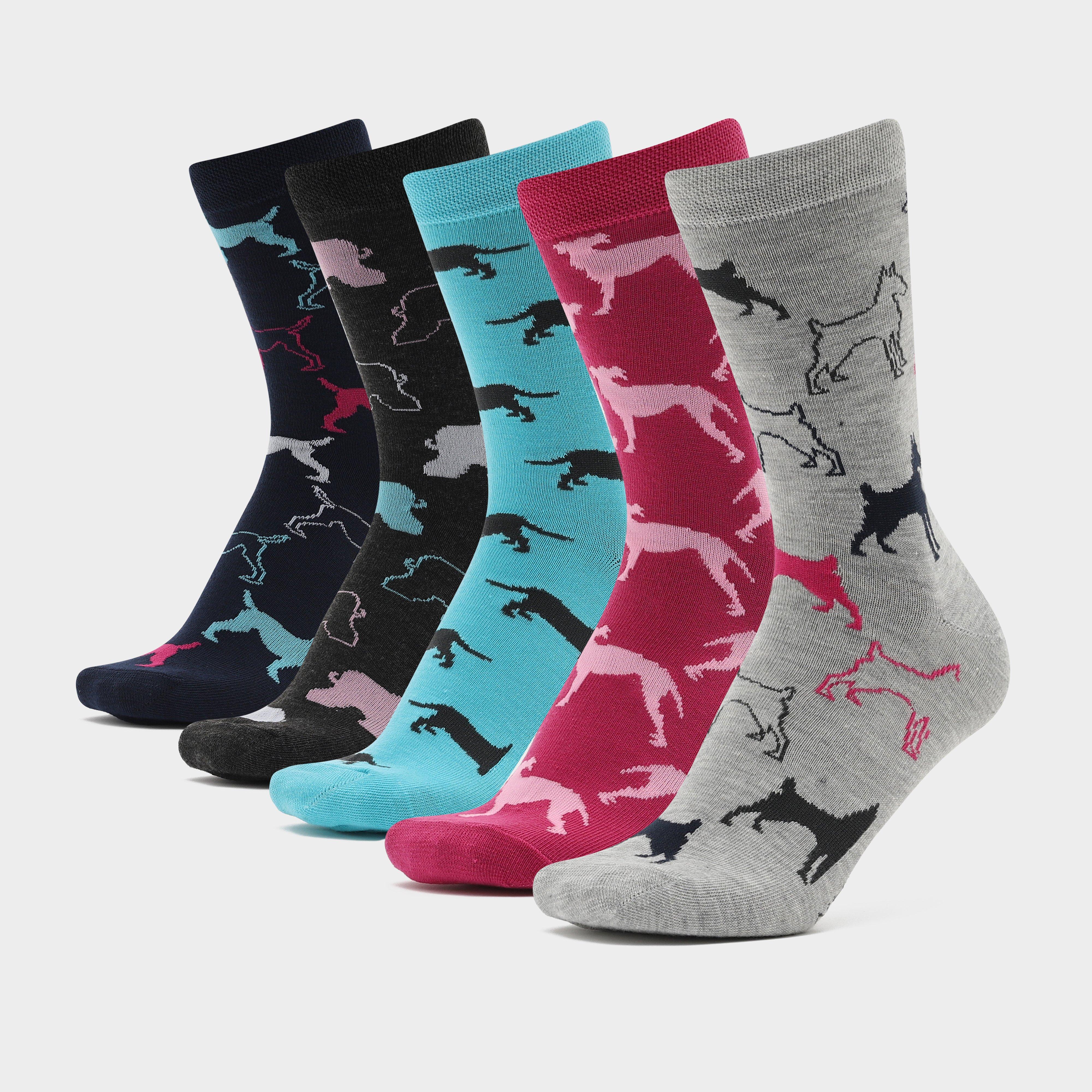 Womens Crew Socks 5 Pack Dogs