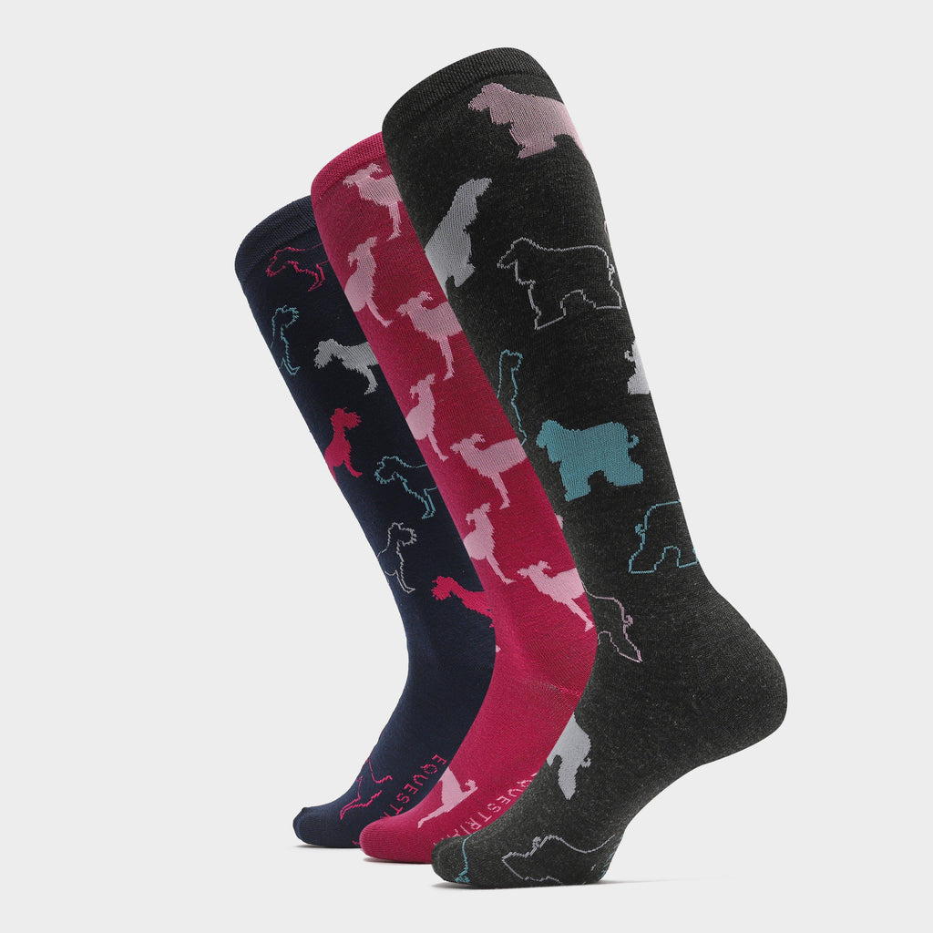 Womens Long Socks 5 Pack Dogs