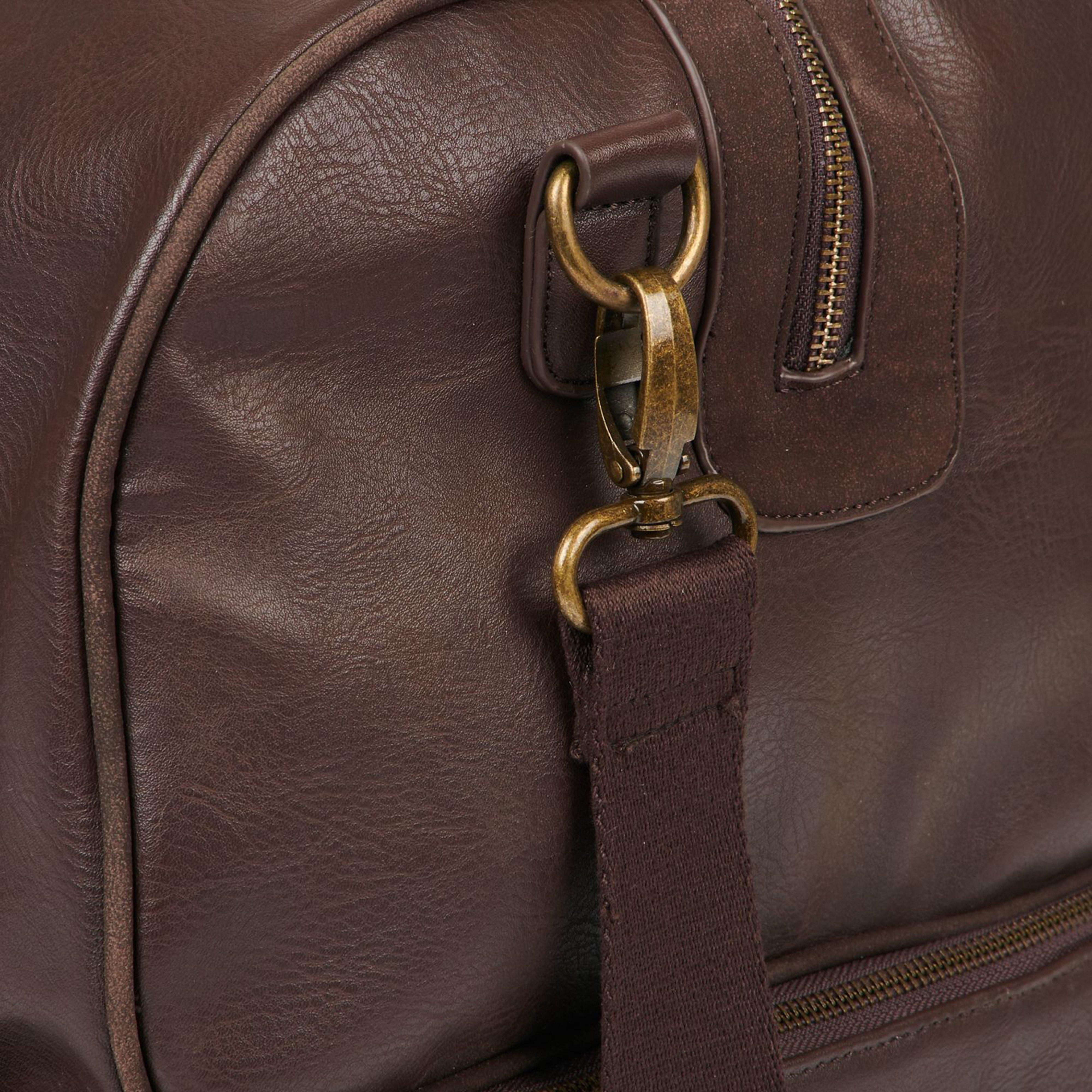 PU Leather Duffle Bag Brown