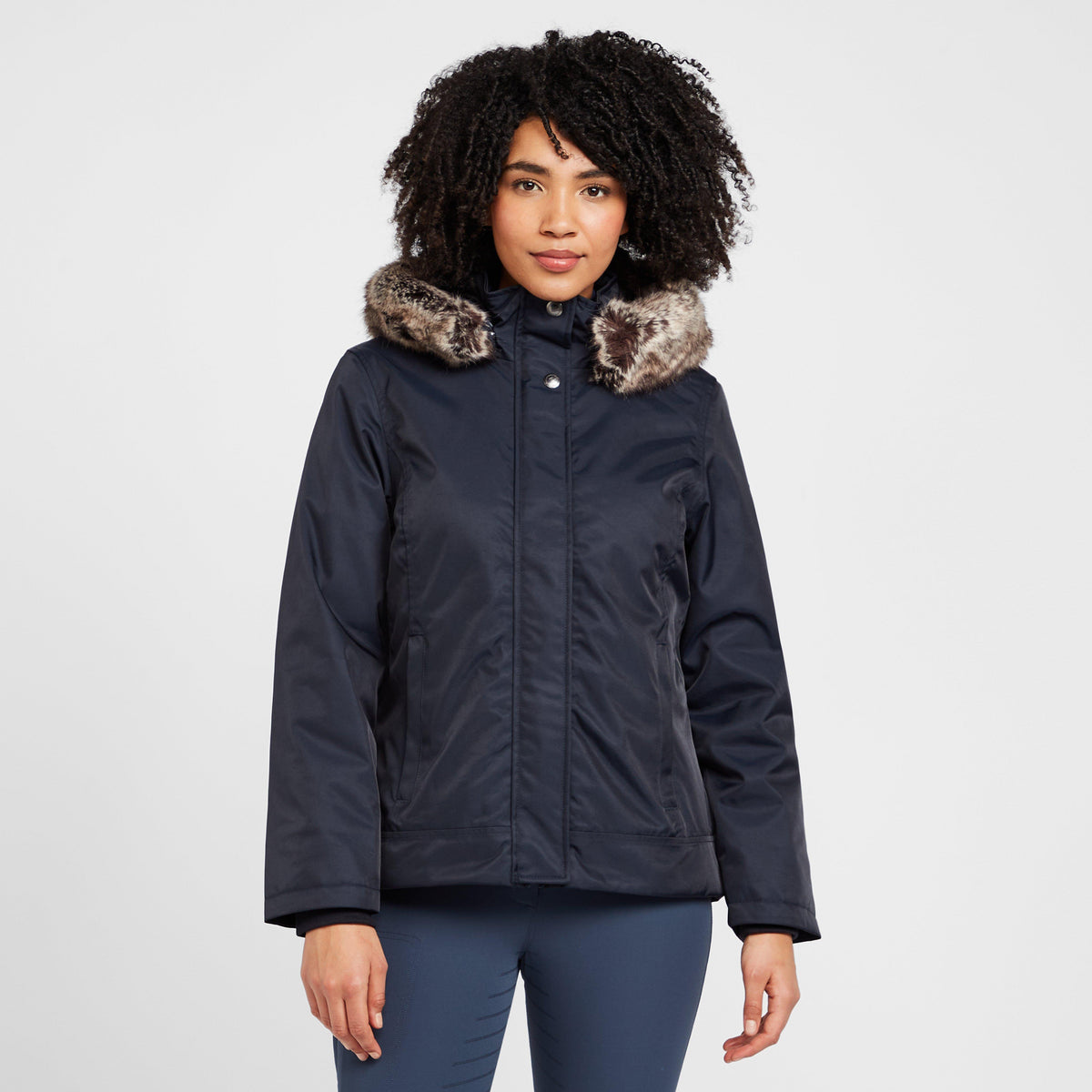 Womens Waterproof Short Riding Coat Navy