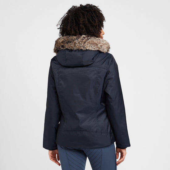 Womens Waterproof Short Riding Coat Navy