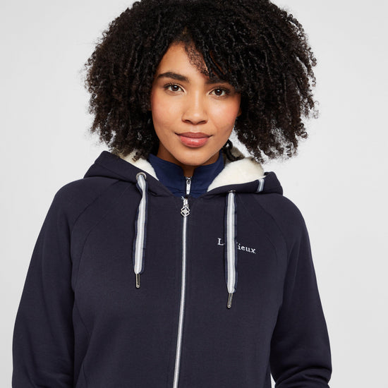 Womens Sherpa Fleece Lined Full Zip Hoody Navy