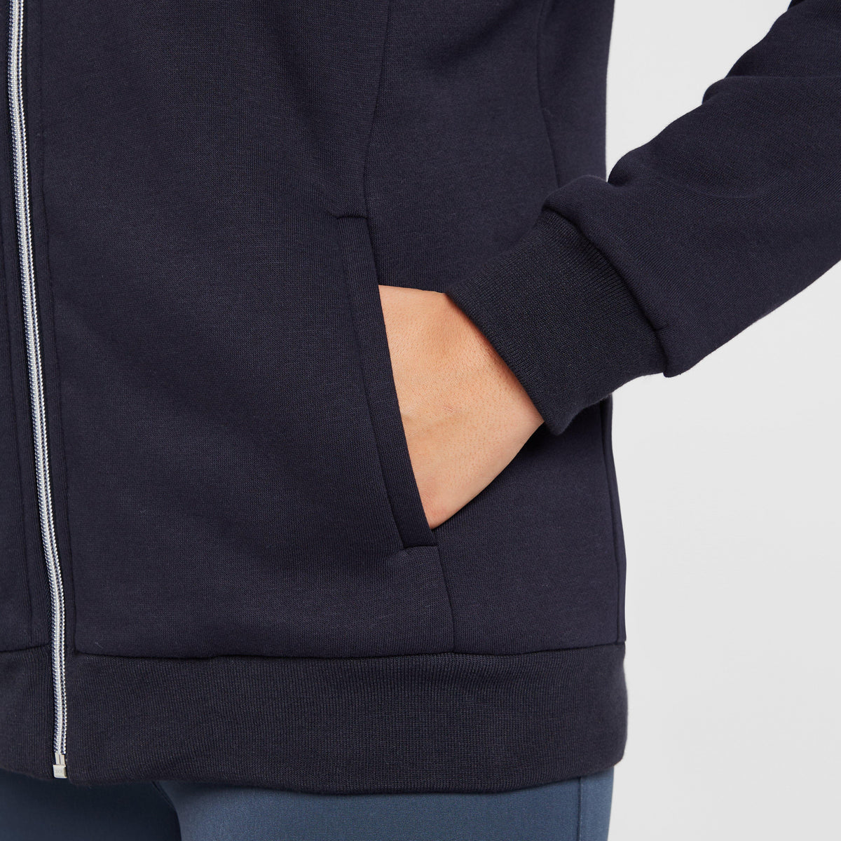 Womens Sherpa Fleece Lined Full Zip Hoody Navy