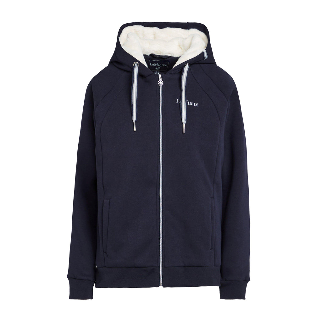 Womens Sherpa Fleece Lined Full Zip Hoody Navy