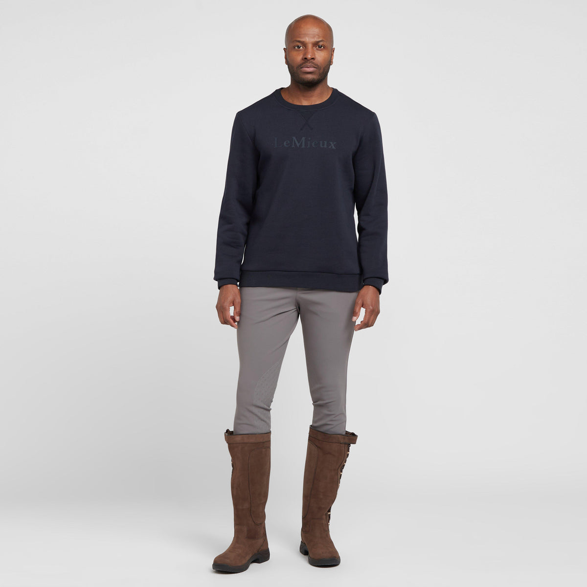 Mens Elite Round Neck Sweater Navy