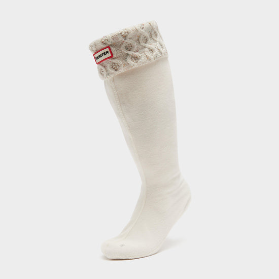 Recycled Twist Tall Boot Socks White