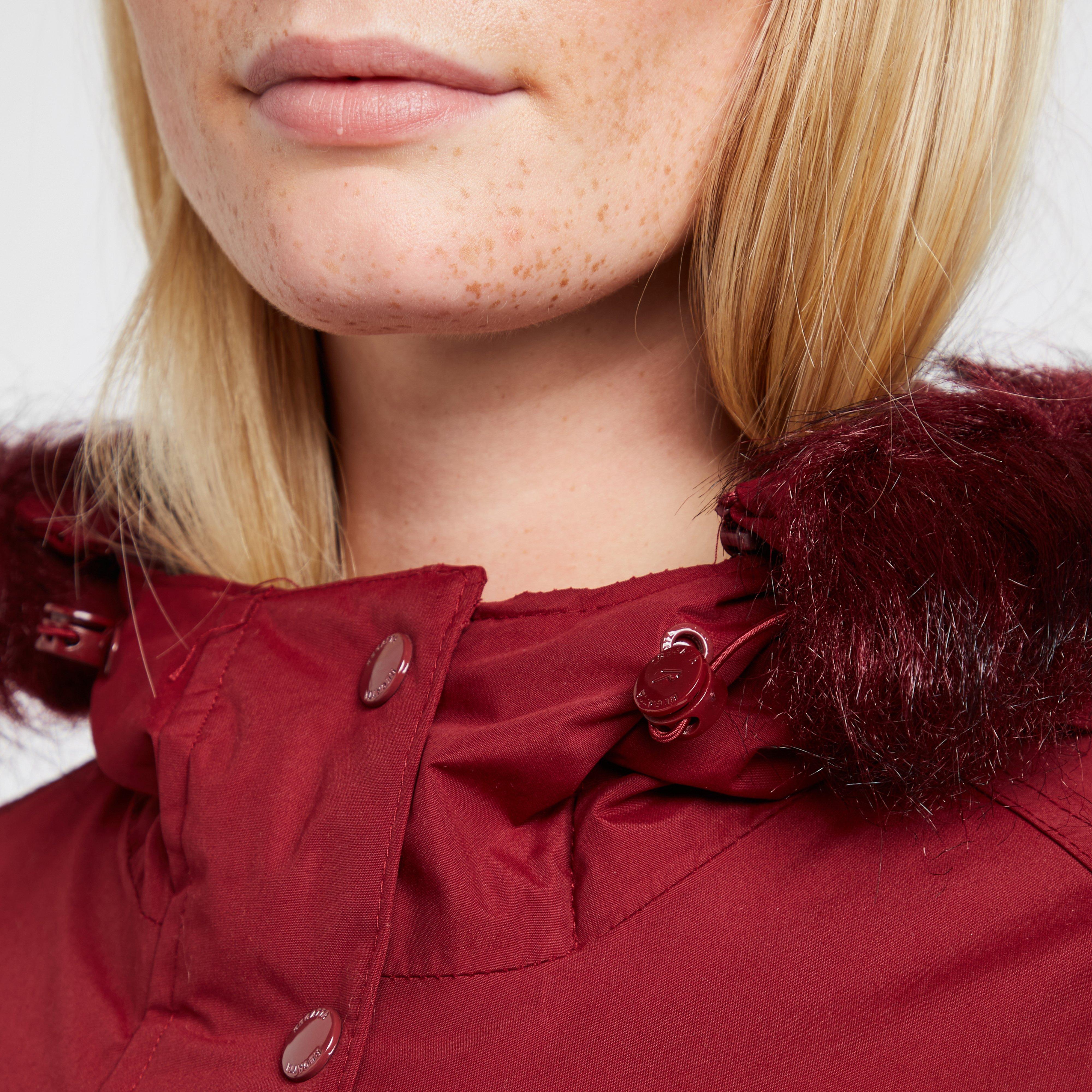 Womens Sabinka Fur Trim Parka Jacket Red